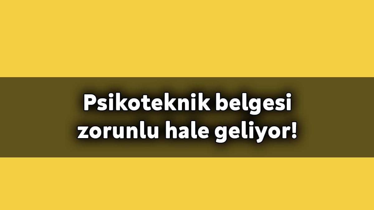 Psikoteknik Belgesi Zorunlu Hale Geliyor!