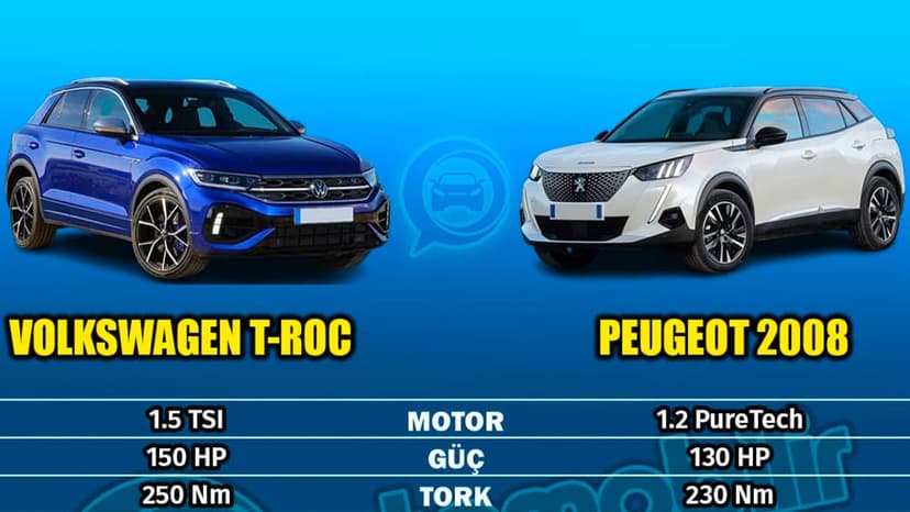 2024 Volkswagen T-Roc ve Peugeot 2008: T-Roc 1.5 Tsi Vs 2008 1.2 Puretech Karşılaştırması