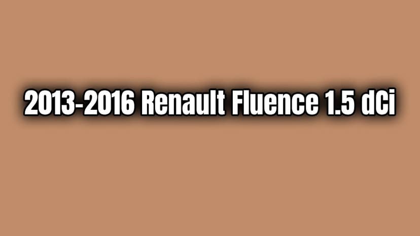 2013-2016 Renault Fluence 1.5 Dci Teknik Özellikleri