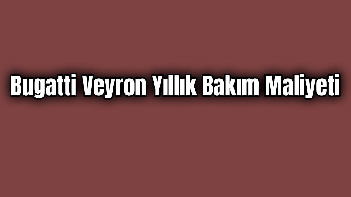 Bugatti Veyron Yıllık Bakım Maliyeti ne Kadar?