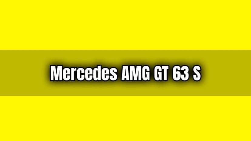 Mercedes Amg Gt 63 S