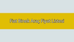 Fiat Binek Araç Fiyat Listesi