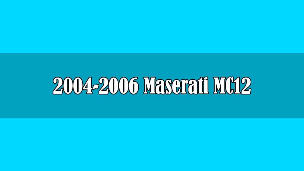 2004-2006 Maserati Mc12 6.0 V12 624 Hp
