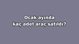 Ocak Ayında Kaç Adet Araç Satıldı? En Çok Satan Marka?