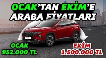 Ocak Ayından Ekim’e Araba Fiyatlarındaki Artış – Sıfır Araba Fiyatları