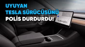 Otopilotla Giderken Uyuyan Tesla Sürücüsünü Polis Durdurdu!
