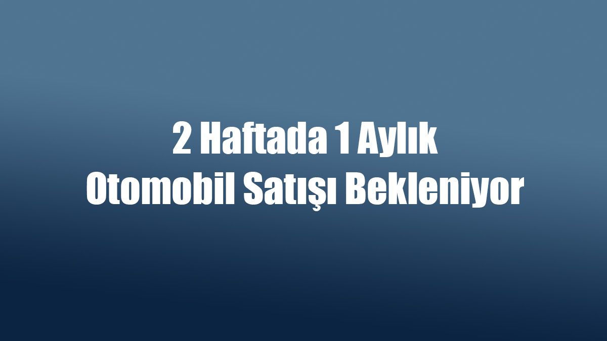 2 Haftada 1 Aylık Otomobil Satışı Bekleniyor 1 2 Haftada 1 Aylık Otomobil Satışı Bekleniyor