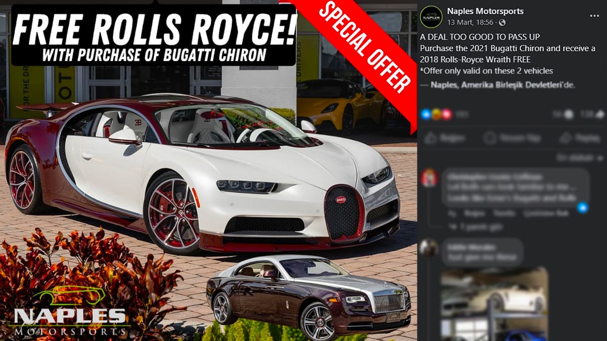 Bugatti Chiron Alan bir Kişiye, 2018 Rolls-Royce Hediye 2 bugatti alana rolls-royce hediye